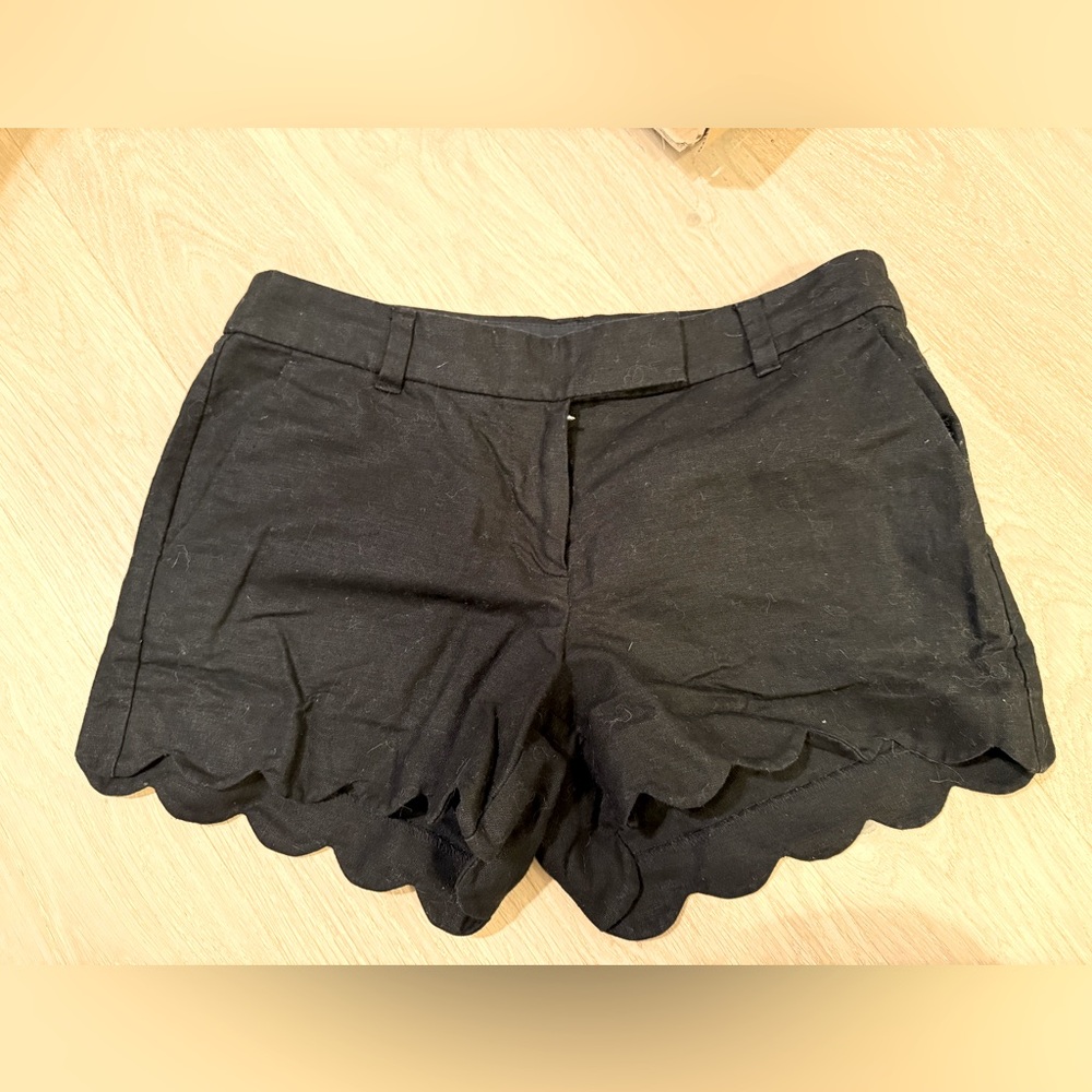 J. Crew Black Scallop Shorts